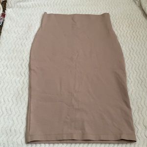 Tan pencil skirt